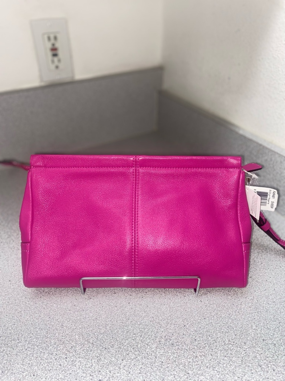 Coach Park Leather Legacy Bright Magenta Turnlock Clutch NWT - Picture 3 of 14
